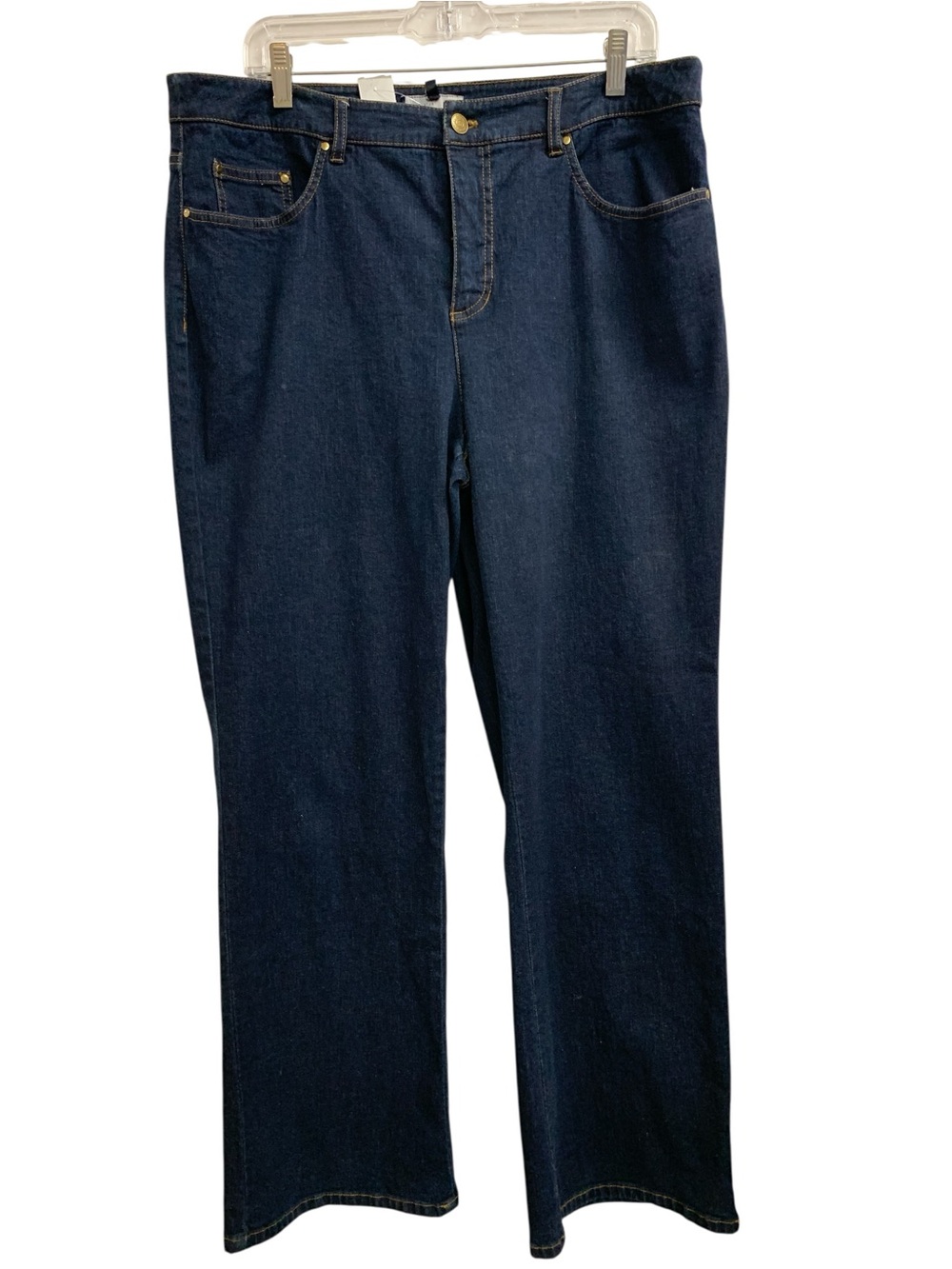 Jones New York Wide-Leg Denim Jeans in Dark Blue Size XL
